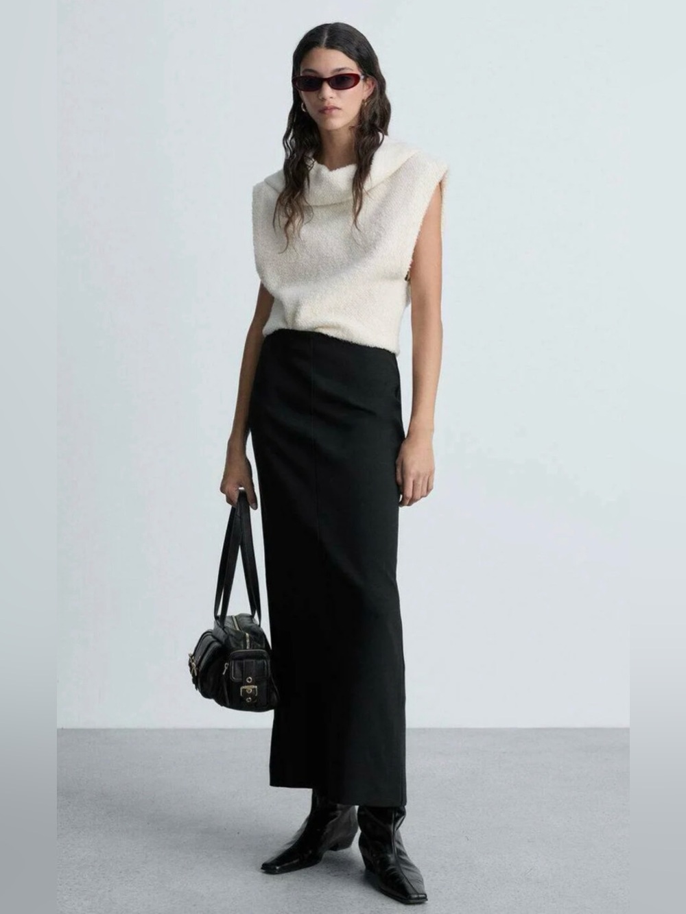 Mango Black Maxi Pencil Skirt